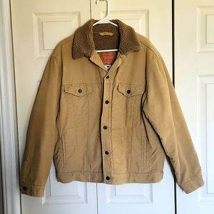 Mens Levi's Jacket Fleece Lined Collar size Large
